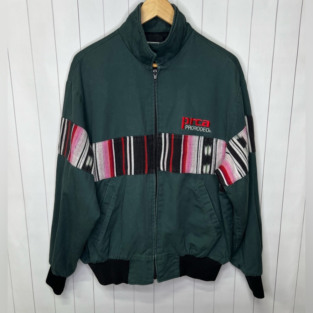 90s Southwestern Green Canvas Western Jacket Vintage